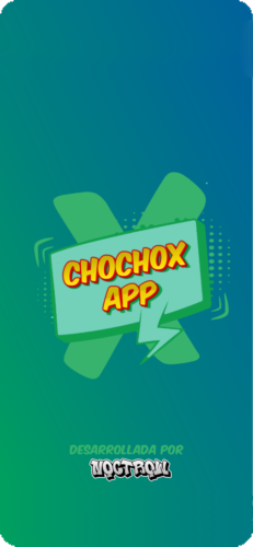 Pantalla de inicio con el logo de ChoChoX App